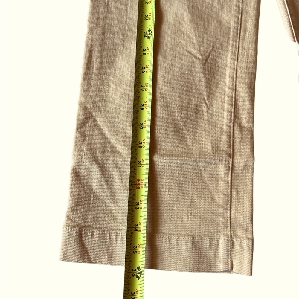 PAIGE Nellie Wide Leg Culotte Jeans in Light Yellow Size 27 - Picture 15 of 16